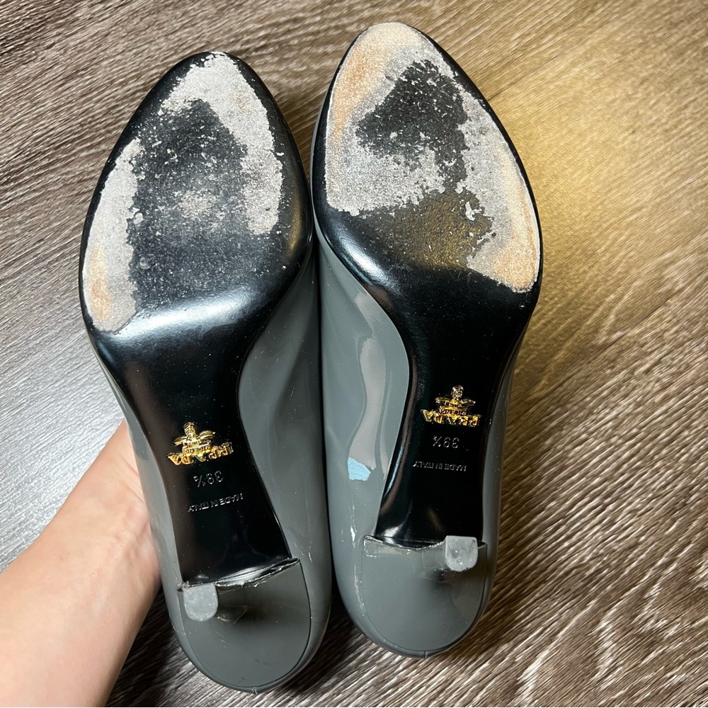 Prada Gray Patent Leather Women's Pumps - Picture 3 of 10